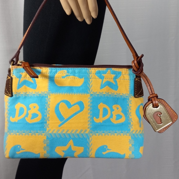 Dooney & Bourke Handbags - DOONEY & BOURKE Authentic Rare Y2K Duck Star Heart Graffiti Canvas Mini Bag
